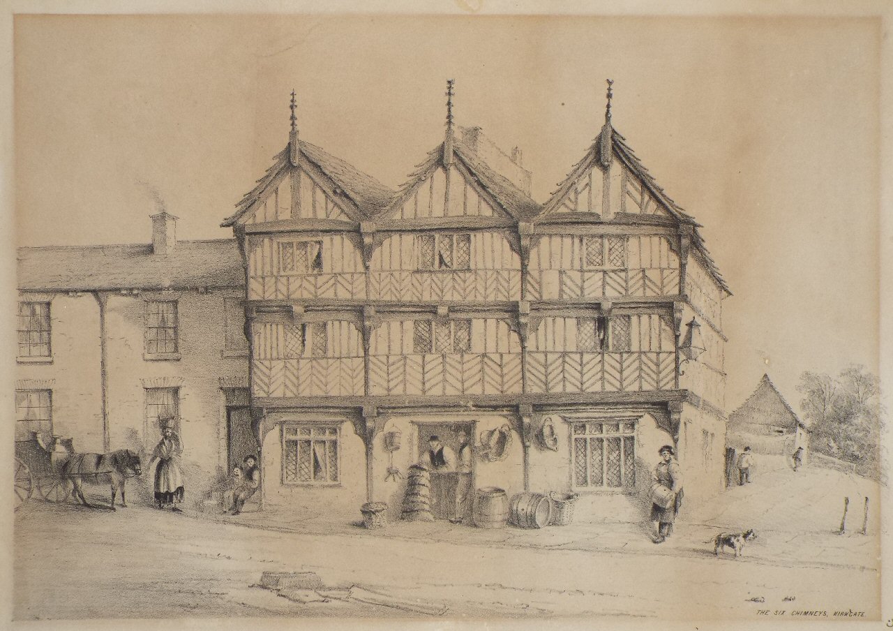 Lithograph - The Six Chimneys, Kirkgate.